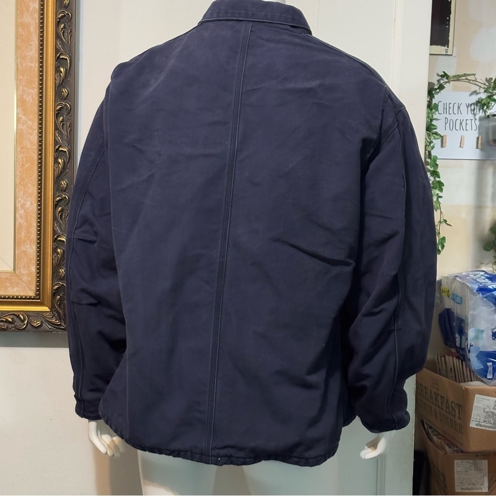 Vintage Carhartt FR Corporate Logo Padded Coat Dark Blue Size 2XL - Picture 7 of 12